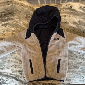 L.L. Bean Cream and Navy Quilted Jacket